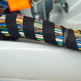 Electric wiring system with colorful wires in the car